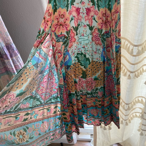 Spell & The Gypsy Lotus Sleeveless Strappy V Neck Maxi Dress Peacock - Picture 6 of 9